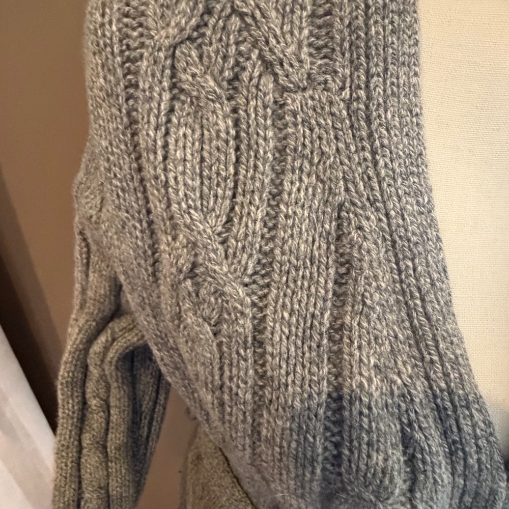 Abercrombie & Fitch Y2K Hooded Lambswool Brown Cardigan with Tie, Size Medium - Picture 8 of 15